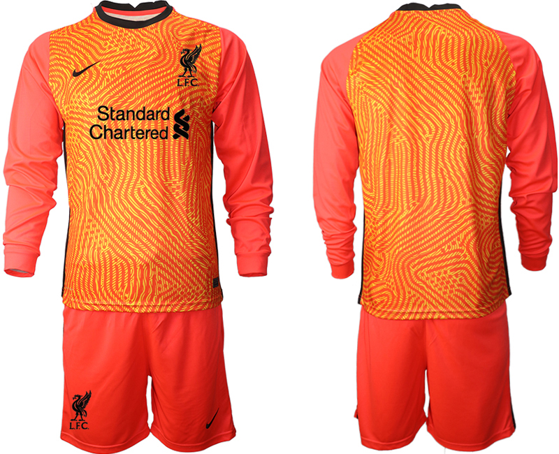 2021 Men Liverpool red goalkeeper long sleeve soccer jerseys